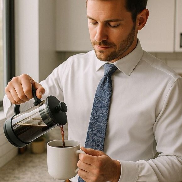 KORS Michael Kors Blue & Purple Paisley Neck Tie - Picture 3 of 9
